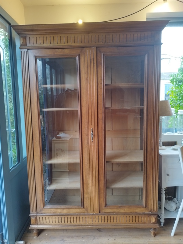 Vitrine verre biseauté XXe 